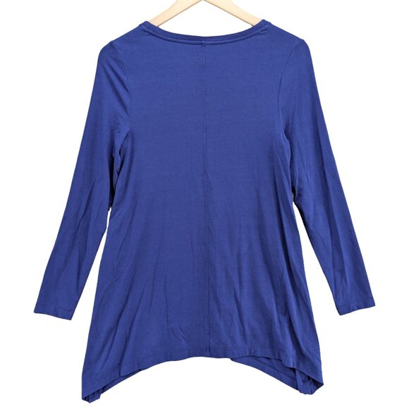 Chicos Ultimate Tee Tunic Top Womens Purple V Neck Long Sleeve Modal Blend Sz S - Picture 2 of 8